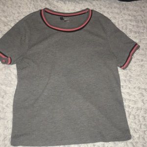Black,red and gray shirt